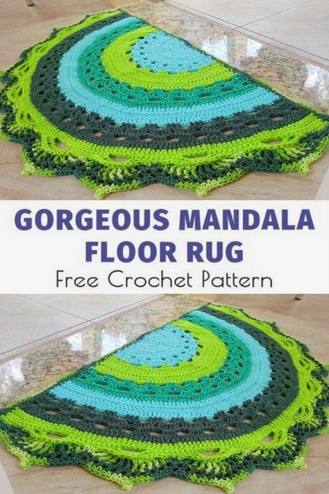 Crochet Rug Circle, Crochet Rug Half Circle, Circle Crochet Pattern Blanket, Half Moon Rug Crochet Pattern, Circle Afghan Crochet Pattern, Crochet A Rug Free Pattern, Half Circle Rug Crochet Pattern, Crochet Kitchen Rug, Crochet Bathroom Rug Patterns Free