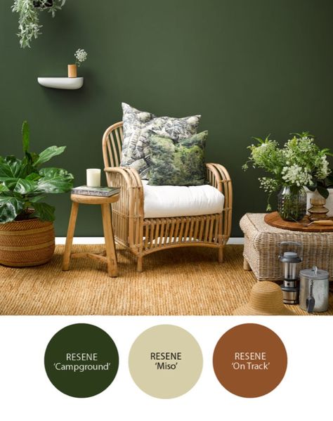 Green And Wood Colour Palette, Storefront Painting, Wood Color Palette, Rustic Colour Palette, Tropical Living Room Ideas, Nursery Color Palette, Rustic Color Palettes, Nursery Interior Design, Green Academia