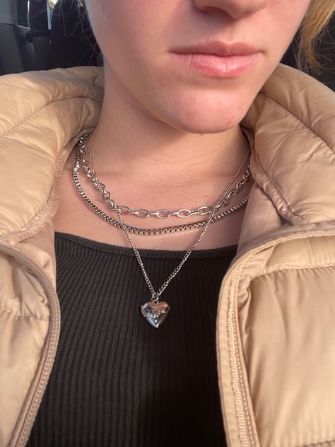 Golden hour jewelry locket necklace beauty aesthetic Locket Necklace Layering, Necklaces Silver, Layered Necklaces Silver, Silver Locket, Necklace Layering, Locket Necklace, Layered Necklaces, Locket, Arrow Necklace