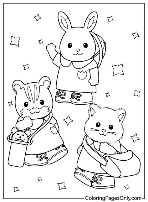 Calico Critters Coloring Pages: Colorful and educational coloring pages for kids of all. #Calico_Critters_Coloring_Pages #Calico_Critter_Drawing #Critter_Drawing #Babysitting_Crafts Halloween Colouring, Educational Coloring Pages, Babysitting Crafts, Free Coloring Pages For Kids, Family Coloring Pages, Calico Critters Families, Family Drawing, Family Coloring, Fall Coloring Pages