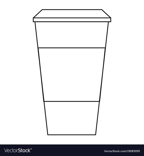 Paper Cup Template, Coffee Cup Template, Coffee Paper Cup, Illustration Outline, Cup Template, Coffee Paper, To Go Coffee Cups, Empty Cup, Paper Coffee Cup