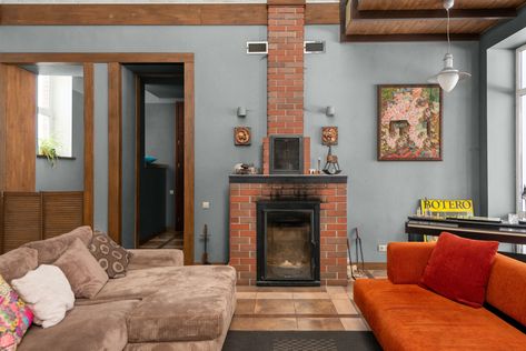 Red Brick Interior, Red Brick Fireplace, Brick Fireplace Wall, Brick Fireplaces, Red Brick Fireplaces, Painted Brick Fireplaces, Interior Brick, Red Brick Wall, Brick Interior