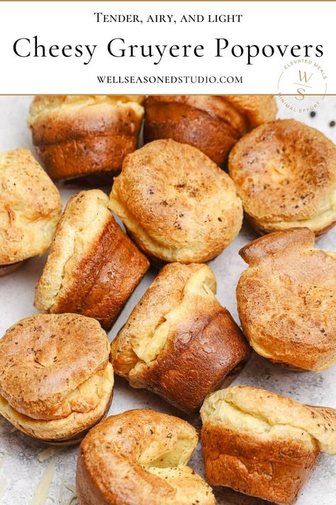 Cheesy Gruyere Popovers Popover Recipe, Seasoning Recipes, Loaf Bread, Weeknight Meals, Bread Baking, Black Pepper, Yeast, Bread Recipes, Dinner Recipes