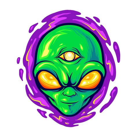 Alien Illustration, Alien Drawing, Nft 3d, Alien Vector, 3d Nft, Work Logo, Alien Drawings, Zestaw Ikon, Art Alien