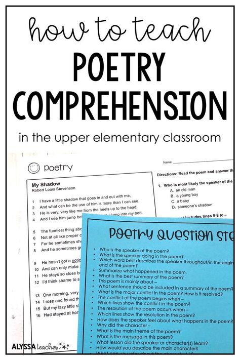 4th Grade Poetry, Poetry Activities Elementary, Poetry Comprehension Worksheets, Poetry Analysis Worksheet, Analyzing Poetry, Elementary Poetry, Poetry Comprehension, Poetry Anchor Chart, Poetry Worksheets