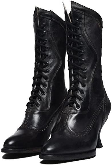 Erocalli Women Wedding Bridal Boots Victorian Boots Renaissance Boots Goth Witch Stuff Boots Lace Up Satin Lace Mid Calf Boot Tango Latin Ballroom Dance Evening Wedding Shoes Winter Wedding Boots, Goth Heels, Boots Victorian, Boots Goth, Victorian Shoes, Victorian Boots, Witch Shoes, Witch Boots, Goth Shoes