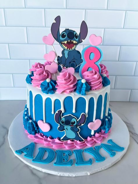 Kilo And Stitch Birthday Cake, Easy Stitch Cake, Stitch Bday Cake, Stitch Cake Ideas, Stitch Birthday Cake, Lilo And Stitch Cake, Half Sheet Cake, Stitch Cake, Lilo Y Stitch