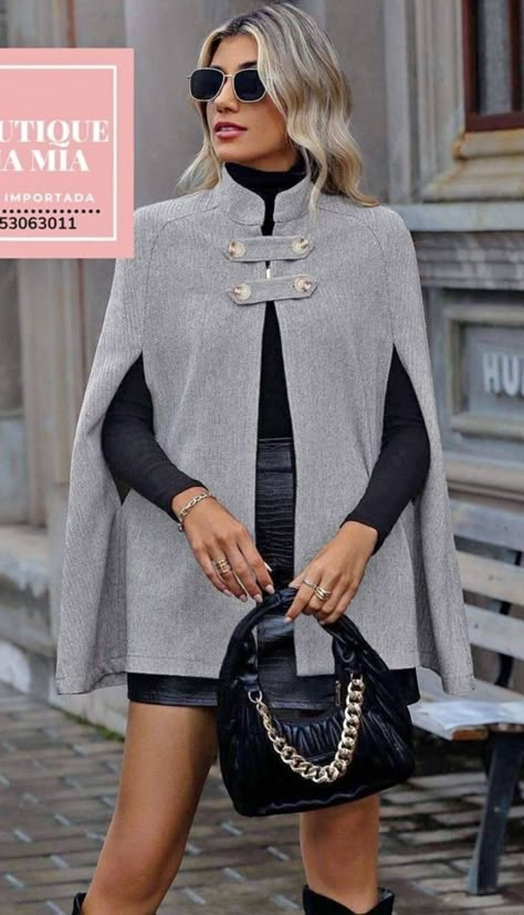 Luxury Elegant Poncho For Winter, Winter Poncho In One Size Cape Style, Elegant Fall Poncho Cape, Luxury Elegant Winter Poncho, Chic Fall Poncho Cape, Egyptian Fashion, Fashion Show Dresses, Coat Women Fashion, Elegant Outfit Classy