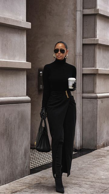 Winter Mode Outfits, Chique Outfit, Black Tweed, Looks Black, Stylish Work Outfits, All Black Outfit, Looks Chic, Woman Fashion, Winter Fashion Outfits