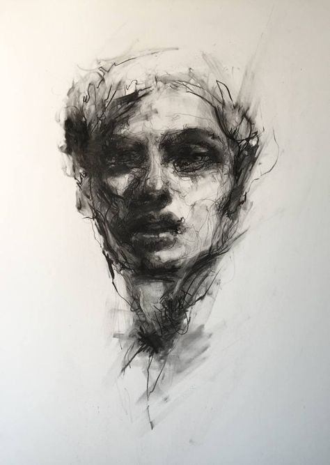 Agnes Grochulska, Charcoal Artists, Portrait Drawings, Charcoal Portraits, Charcoal Drawings, Charcoal Sketch, Drawing Faces, Drawing Portrait, Charcoal Art