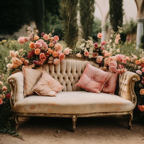 Sweet heart table setup 
Wedding photography set up
Wedding floral arch Floral Couch Photoshoot, Couches For Wedding Ceremony, Garden Backdrop Photoshoot, Loveseat Wedding Photos, Instagram Worthy Backdrops, Mothers Day Set Up Ideas, Love Seat Wedding, Vintage Couch Wedding, Photoshoot Set Up