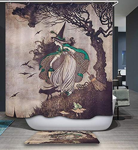 GoJeek Halloween Witch Shower Curtain Retro Medieval Vint... https://smile.amazon.com/dp/B07GWFKST2/ref=cm_sw_r_pi_dp_U_x_TI4SDbC8F6JT8 Mushroom Bathroom, Witches Home, Retro Witch, Halloween Bathroom Decor, Gothic Bathroom, Guest Bathroom Design, Witchy Cottage, Witch Home Decor, Maximalist Interior Design