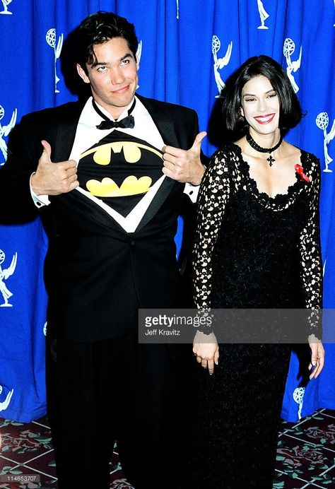 Dean Cain and Teri Hatcher during 1993 Emmy Awards - Press Room in Los Angeles, CA, United States. Dean Cain And Teri Hatcher, Terri Hatcher, Dean Cain, Superman And Lois Lane, Teri Hatcher, Adventures Of Superman, Patrick Swayze, Lois Lane, Superhero Characters