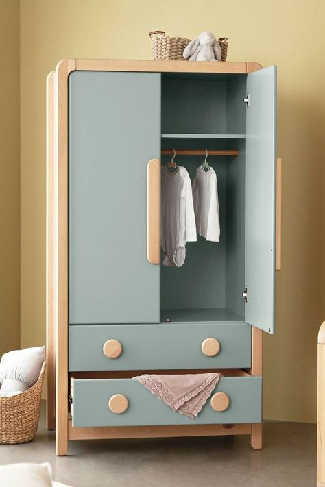 Baby Wardrobe Design, Kids Bedroom Wardrobe Design, Kids Closet Design, Kids Wardrobe Storage, Closet For Kids, Kids Wardrobe Design, Wood Wardrobe Design, Kids Shelf, Blue Wardrobe