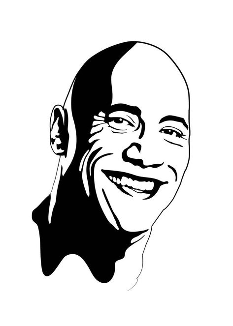 Dwayne johnson stencil portrait Famous People Stencils, Pop Art Portraits Black And White, Black And White Portraits Art, Stencil Art Of Actors, Stencil Drawings Ideas, Stencil Art Ideas Design, Dwayne Johnson Drawing, Celebrity Silhouette Art, Stencil Art Portrait Faces