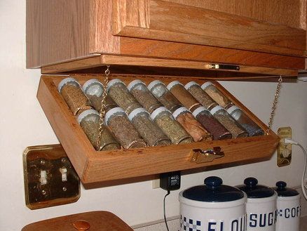 Under Cabinet Spice Rack, Under Cabinet Spice, Cabinet Spice Rack, Rv Storage Ideas, Tiny Living Space, Tiny House Storage, Diy Tiny House, Camper Organization, House Storage