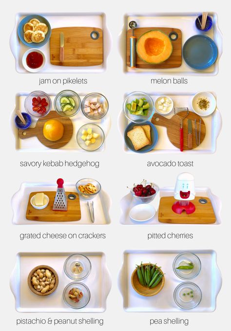 How we Montessori food prep trays snack ideas three year old (2) Montessori Food Prep, Snack Prep Ideas, Toddler Food Prep, Melon Balls, Montessori Trays, Toddler Snack, Montessori Parenting, Practical Life Activities, Montessori Lessons