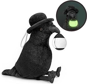 ZHONGXIN MADE Crow Plush Toy - Luminous Crow Stuffed Animals 10in, Cute Crow Bird Raven Animal Dolls, Gift Toys for Kids Birthday Gifts Glow in The Dark Crow Stuffed Animal, Crow Plushies, Crow Plush, Raven Animal, Plushies Aesthetic, Cute Crow, Crow Bird, Kids Gift Guide, Plush Pattern