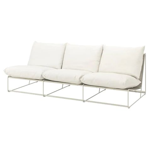 HAVSTEN Sofa, in/outdoor, without armrests with open end, beige - IKEA Ikea Outdoor, Outdoor Seat Pads, Ikea Stockholm, Fluffy Cushions, Modular Corner Sofa, Long Sofa, Outdoor Cushion Covers, Outdoor Seat Cushions, Outdoor Couch