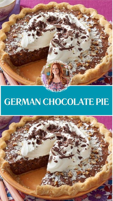 Pioneer Woman German Chocolate Pie Pioneer Woman Chocolate Marshmallow Pumpkin Pie, German Sweet Chocolate Pie, German Chocolate Cake Pie, German Chocolate Pie Recipe Easy, Pies With Sweetened Condensed Milk, Easy Buttermilk Pie Recipe, German Chocolate Cream Pie, Pioneer Woman Custard Pie, Pies Recipes Easy Thanksgiving