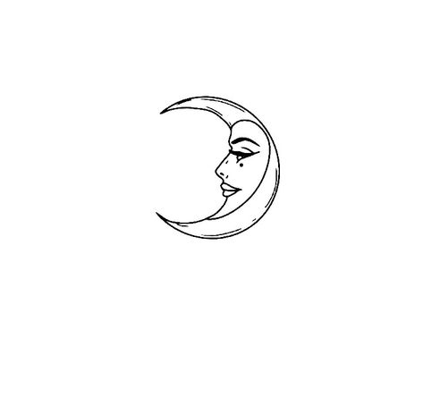 Face In Moon Tattoo, Moon With Face Tattoo, Moon Face Tattoo, Half Moon Tattoo, Tattoo Baby, Feminine Face, Art Guide, Side Tattoos, Moon Face