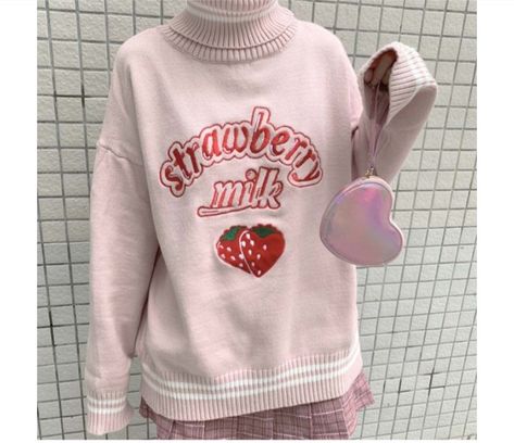 Turtleneck Outfits, Pastel Sweater, Pastel Outfit, Kawaii Fashion Outfits, Strawberry Milk, Kawaii Clothes, Ladies Dress Design, Kawaii Fashion, Sweaters Oversized