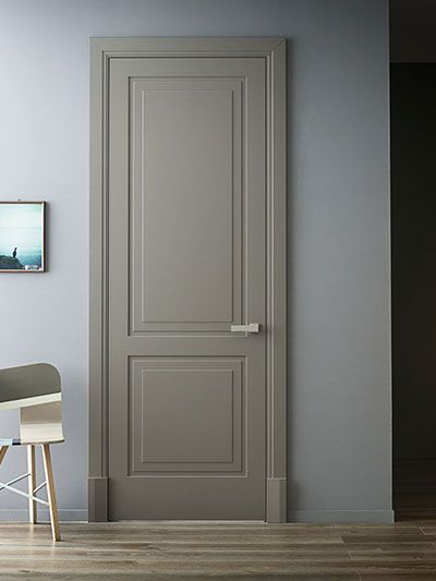 Door Moulding Design Modern, White Door Design Modern Interior, Modern Panel Door, Off White Doors Interior, Room Door Design Wood, Room Door Colour, New Classic Doors, Modern Interior Doors Wood, 2 Panel Doors Interior