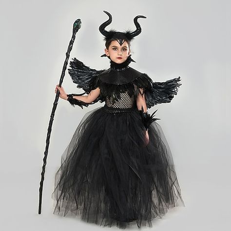 Girls Costumes For Halloween, Halloween Costume Kids Girl, Halloween Costumes Children, Maleficent Dress, Halloween Costumes Kids, Maleficent Cosplay, Carnival Masquerade, Halloween Kids Costumes Girls, Box Dress