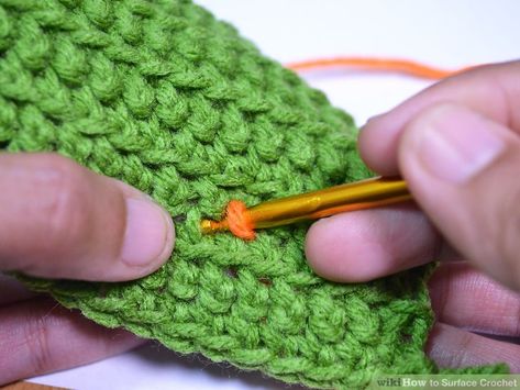 4 Ways to Surface Crochet - wikiHow Surface Crochet, Loom Crochet, Crochet Baby Hat Patterns, Quick Crochet Patterns, Basic Skills, Beginner Crochet Projects, Quick Crochet, Christmas Crochet Patterns, Crochet Stitches Tutorial