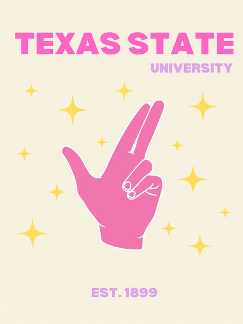 Txst University Aesthetic, Tx State University, Txst University, Texas State University Aesthetic, San Marcos Texas, Dorm Canvas Art, Dorm Canvas, College Walls, University Dorms