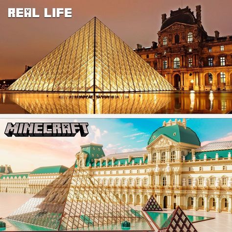 So, we recreated THE LOUVRE in Minecraft! 👏 Swipe to see different angles 👉 —— Follow: @varunallc Follow: @varunallc Follow: @varunallc —— Map by: Varuna Studios —— © Copyright VarunaLLC. —— #thelouvre #louvre #paris #recreation architecture #minecraftlouvre #minecraftparis #paris #parislouvre #thelouvreparis #creativemode #customminecraft #design #digital #digitalarchitecture #minecraft #minecraftaddon #minecraftarchitects #minecraftarchitecture #minecraftbuild #minecraftbuildideas #minec... Recreation Architecture, Minecraft Idea, Minecraft Gameplay, Map Minecraft, Build Inspiration, Minecraft Castle, Minecraft Inspiration, Minecraft City, Minecraft Stuff