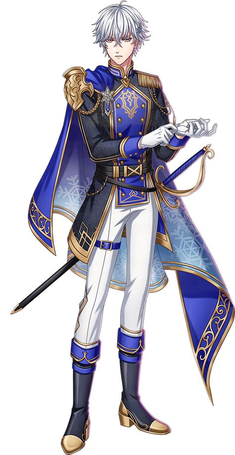 Prince Clothes Drawing, Fantasy Prince Outfit Design, Anime Men Outfits, Blue Fantasy Outfit Male, Prince Anime Boy, Medival Outfits Male Art, Prince Drawing Character Design, Prince Character Art, Male Fantasy Clothing Royal