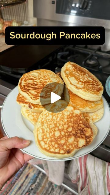 Sourdough Starter Pancakes, Rachel Ballinger, Sourdough Bread Starter, Sourdough Pancakes, Powder Sugar, Pancakes Ingredients, Sour Dough, Oil Mix, Pancake Batter