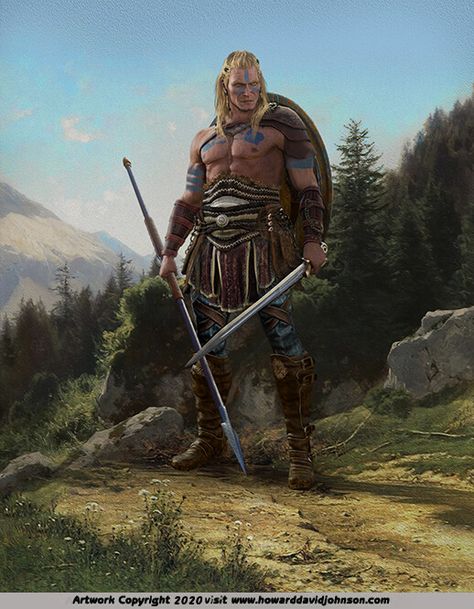 Pictish Warrior, Knights Of The Round Table, Viking Character, Celtic Legends, Elder Scrolls Art, Irish Mythology, Celtic Gods, Historical Warriors, Celtic Warriors