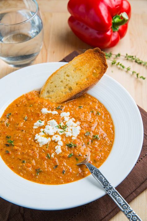 Baking Lessons, Crab Bisque, Seafood Bisque, Roasted Red Pepper Soup, Red Pepper Soup, Bisque Recipe, Goat Cheese Recipes, Fall Soup Recipes, Savory Food