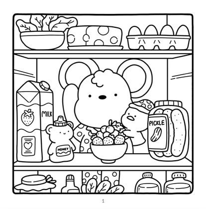 Fuzzy Hygge Coloring Pages, Cute Things To Color, Comfy Days Coloring Book, Bold And Easy Coloring Page, Coloring Pages Food, Aesthetic Colouring Pages Printable, Lisa Frank Coloring Books, Coco Wyo, Chibi Coloring Pages