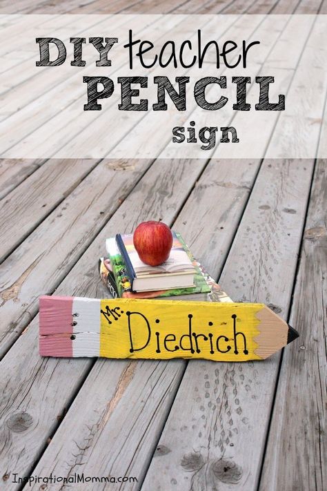 DIY Teacher Pencil Sign Teacher Pencil Sign, Pencil Sign, Crafts Simple, Teachers Diy, Teacher Signs, Amazing Crafts, Appreciation Ideas, Teachers Gifts, Recycled Pallets