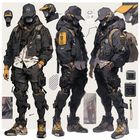 Character Design Techwear, Cyberpunk Art Character, Cool Cyberpunk Outfits, Cyberpunk Character Art Design, Cyberpunk Dystopia Outfit, Cyberpunk Clothing Design, Anime Sci Fi Character Design, Techwear Character Design Male, Cyberpunk Character Concept Art