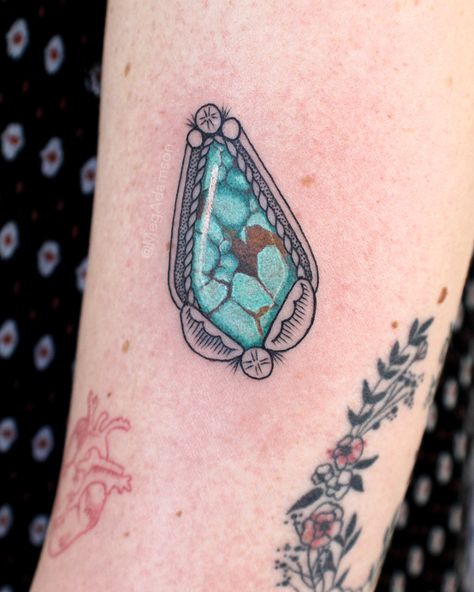 Turquoise Tattoo, Stone Tattoo, Crystal Tattoo, Full Sleeve Tattoo, Baby Tattoos, Skin Art, Tattoo Stencils, Pretty Tattoos, Body Mods