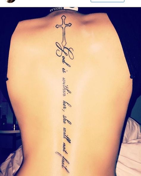 Amazing Quote Tattoo On Spine Tattoo Down Spine, Back Tattoo Quotes, Spine Tattoo Quotes, Back Tattoo Women Spine, Spinal Tattoo, Tattoo Son, Tato Minimal, Good Tattoo Quotes, Tattoos Infinity