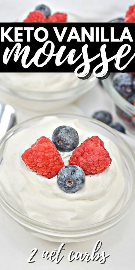 Keto Vanilla Mousse #ketovanillamousse #vanillamousse Crock Pot Chicken Breasts, Coconut Milk Mousse, Moose Dessert, Keto Fluff, Low Carb Pudding, Vanilla Yogurt Recipes, Keto Mousse, Chocolate Mousse Cake Filling, Stylish Cravings