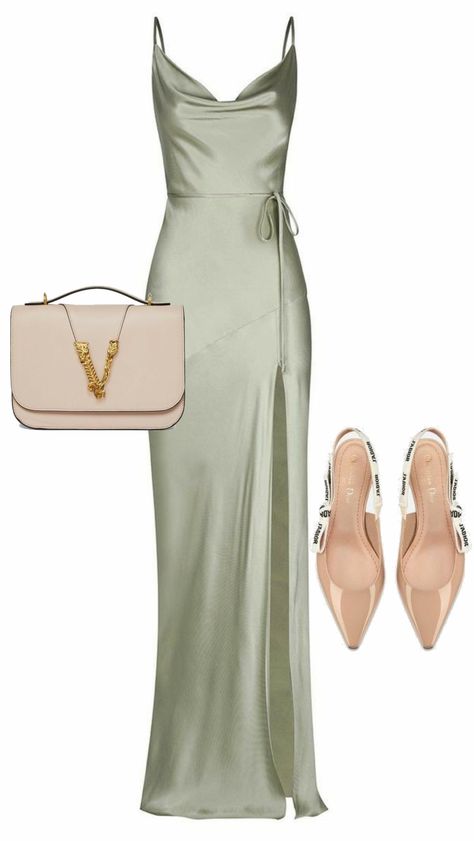 Wedding Guest Outfit Green, Pastel Green Dress, Chique Outfits, Prom Dress Inspiration, Pretty Prom Dresses, Prom Outfits, Streetwear Fashion Women, Looks Chic, Dressy Outfits