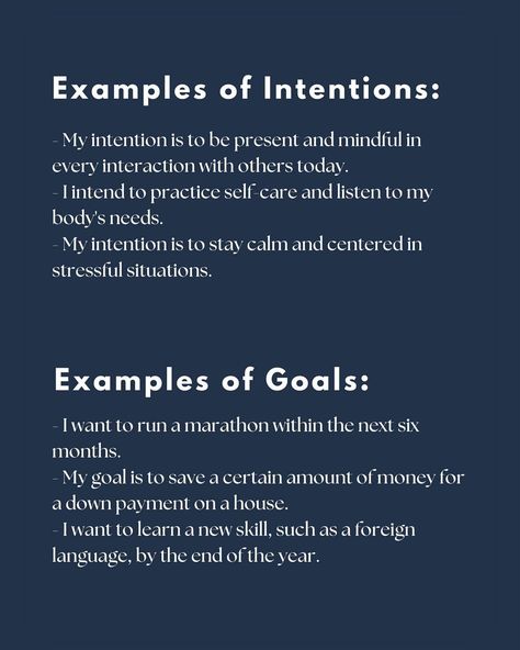 Intentions VS Goals: I love having long term goals in mind, but I think it’s also important to live intentionally along the way. Being… | Instagram Goals Vs Intentions, Intentions Vs Goals, Intentions For The Day, Live Intentionally, Living Intentionally, Long Term Goals, Journal Writing Prompts, Bettering Myself, Your Values