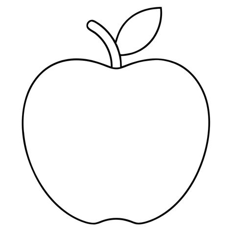 Simple Apple Template and Outline Apple Outline, Apple Clipart, Apple Template, Apple Png, Apple Illustration, Apple Images, Thanksgiving Clipart, Apple Vector, Clipart Black And White