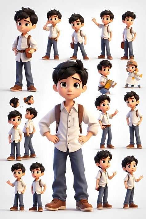 Cartoon Characters Design Ideas, Cartoon Character Sheet, Drawing Kids Character Design, Human Cartoon Characters, Kid Illustration Character, Cartoon Character Design References, Cartoon Kids Character, Little Boy Character Design, Kids Illustration Character