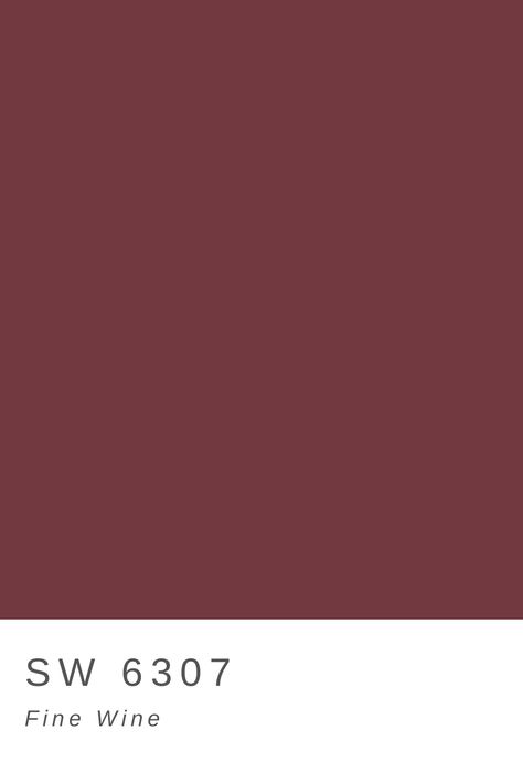 Sherwin Williams SW 6307 Fine Wine Fine Wine Sherwin Williams, Sherwin Williams Fine Wine, Green And Burgundy Bedroom, Dresser Colors, Sherman Williams Paint, Burgundy Room, Accent Wall Paint Colors, Colourful Background, Red Cabinets