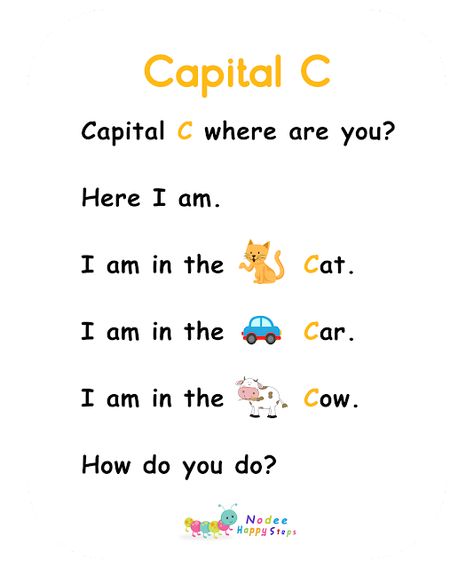 C Worksheet, Alphabet Stories, Letter C Activities, English Communication, Letter Learning, Teach English To Kids, Lead Teacher, Describing Words, Toddler Craft