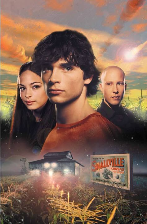 Great poster Smallville Wallpaper Aesthetic, Smallville Poster, Smallville Aesthetic, Smallville Wallpaper, Britt Irvin, Kristin Kreuk Smallville, Hollywood Tv Series, Tom Welling Smallville, Michael Rosenbaum