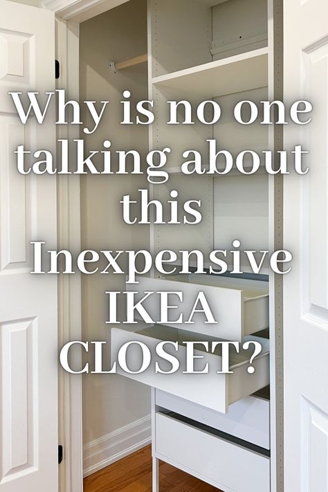 Don't spend your money without reading this! Add A Closet To A Small Bedroom, Closet Organization Ideas Drawers, Deep Reach In Closet Ideas, Turn Closet Into Built In, Bedroom Closet Design Layout, Budget Closet Makeover, Ikea Boaxel Closet Ideas, Diy Closet System Small Spaces, Ikea Small Closet Ideas