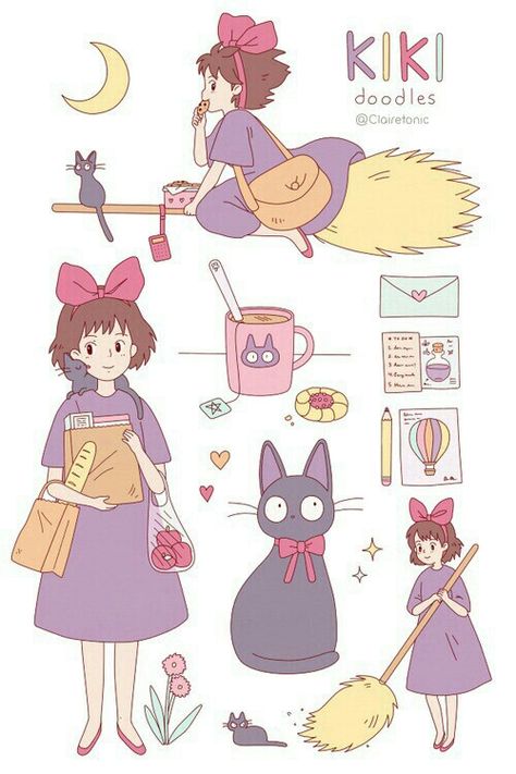 Kiki`delivery service Personajes Studio Ghibli, Kiki Delivery, Ghibli Artwork, Kiki's Delivery Service, Studio Ghibli Movies, Studio Ghibli Art, Ghibli Art, Ghibli Movies, Howls Moving Castle